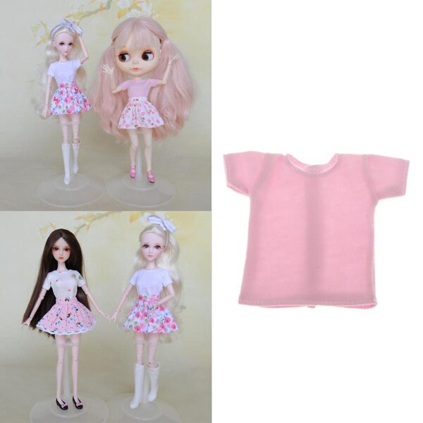 Maglietta rosa casual per bambole 1/6 BJD, abbigliamento doll misura 12 pollici
