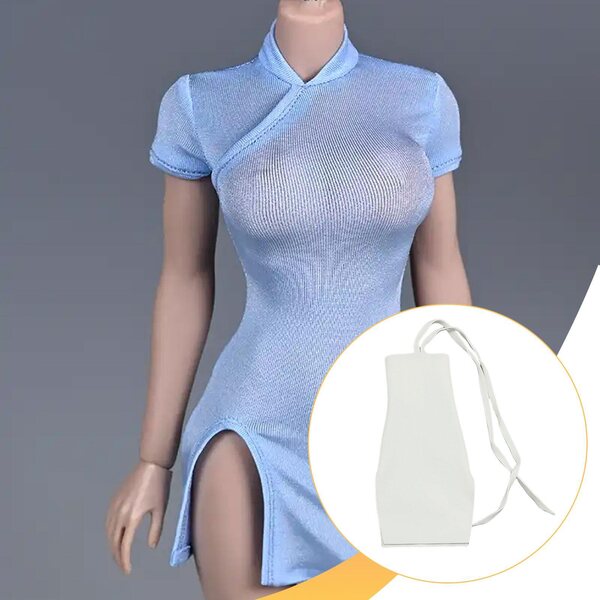 1:6 weißes Minikleid für Puppen, elegant lässig, geeignet für 12cm Figuren