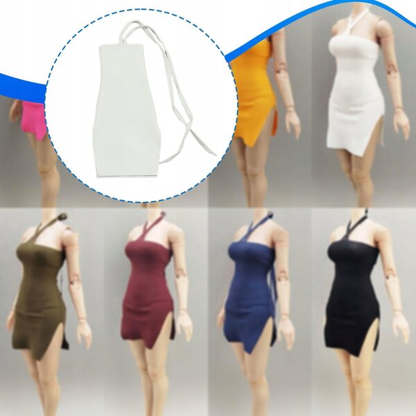 1:6 weißes Minikleid für Puppen, elegant lässig, geeignet für 12cm Figuren