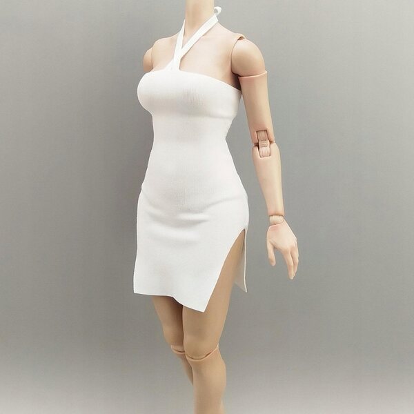 1:6 weißes Minikleid für Puppen, elegant lässig, geeignet für 12cm Figuren