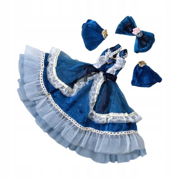 Kleid für 1/3-BJD-Puppe, dunkelblau, elegantes Outfit, 60 cm