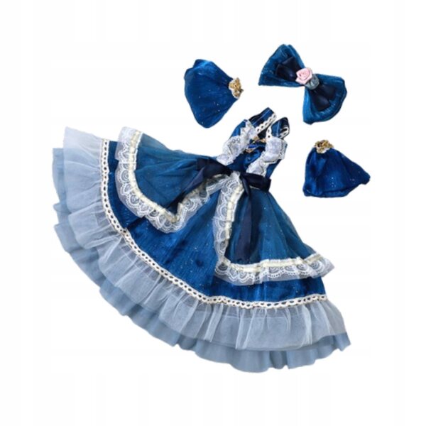 Kleid für 1/3-BJD-Puppe, dunkelblau, elegantes Outfit, 60 cm