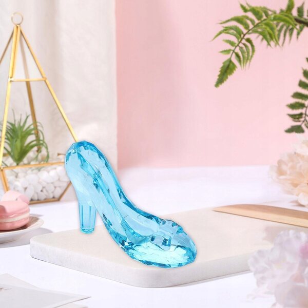 Mini Scarpe Tacco Alto da Principessa in Acrilico Blu – Decorazione Elegante e Originale