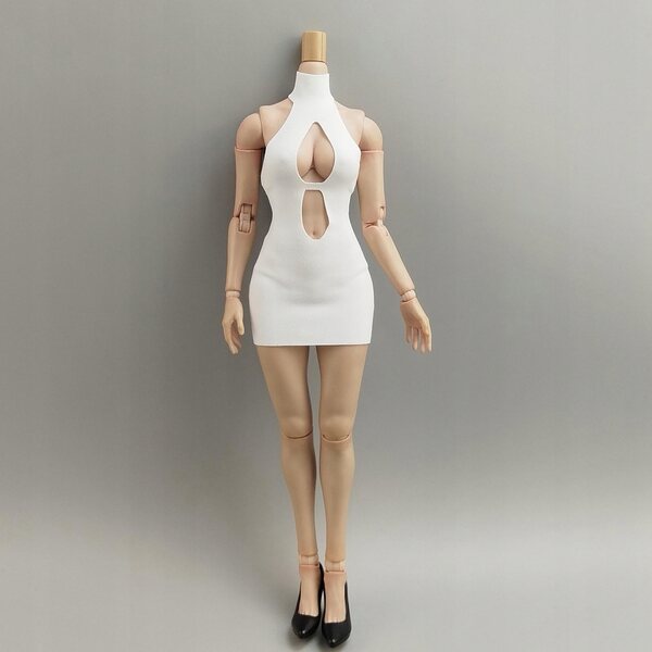 Witte mini-jurk voor 1/6 BJD-pop, stijlvol en gemakkelijk te dragen voor cosplay