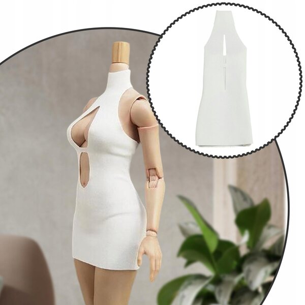 Witte mini-jurk voor 1/6 BJD-pop, stijlvol en gemakkelijk te dragen voor cosplay