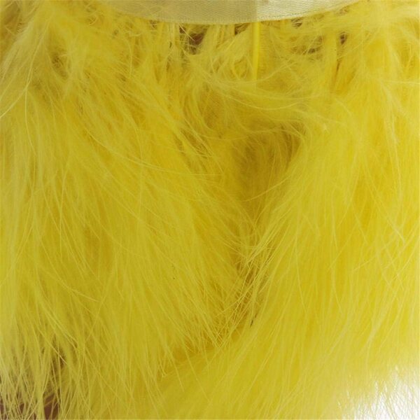 Abito Giallo per Bambole 46 cm con Gonna Piume, Top Aperture e Cerchietto Piume