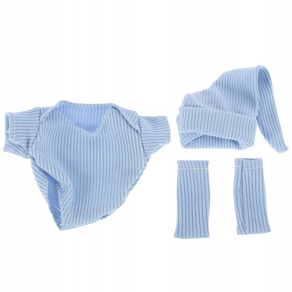 Completo set abiti per bambole azzurri con cappello e scarpe per bambole 18 cm