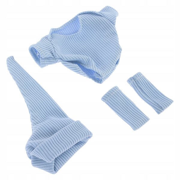 Completo set abiti per bambole azzurri con cappello e scarpe per bambole 18 cm