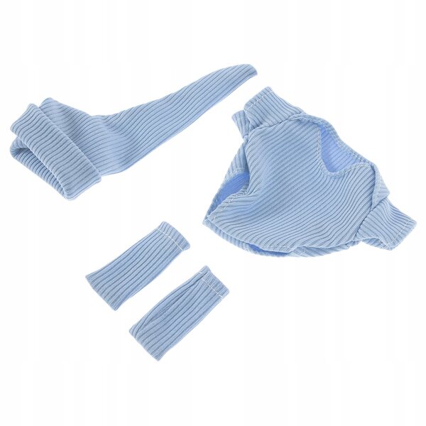 Completo set abiti per bambole azzurri con cappello e scarpe per bambole 18 cm