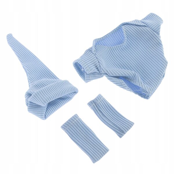 Completo set abiti per bambole azzurri con cappello e scarpe per bambole 18 cm