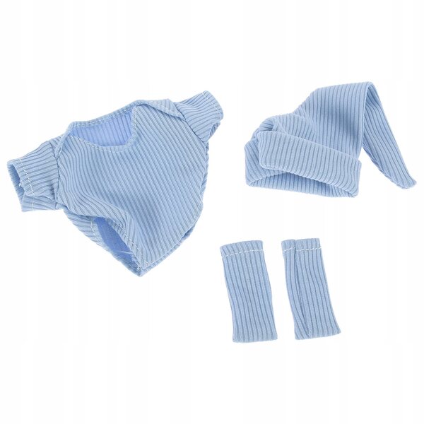 Completo set abiti per bambole azzurri con cappello e scarpe per bambole 18 cm