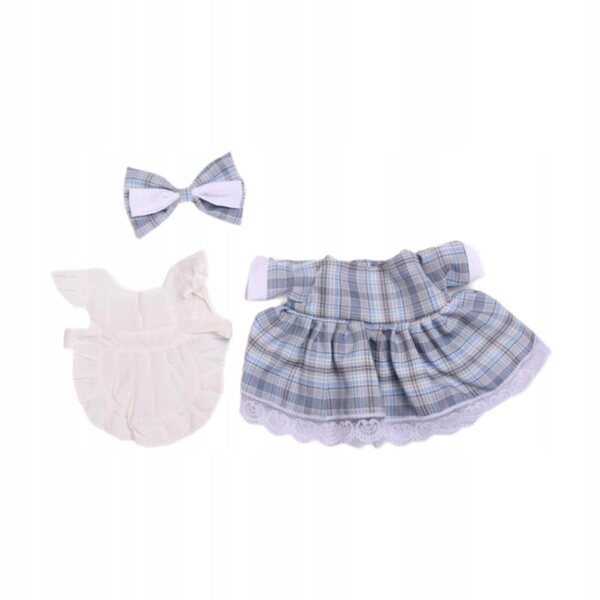 Blaues Kleidungsset für 38-cm-Puppen aus weichem Stoff und attraktiven Details