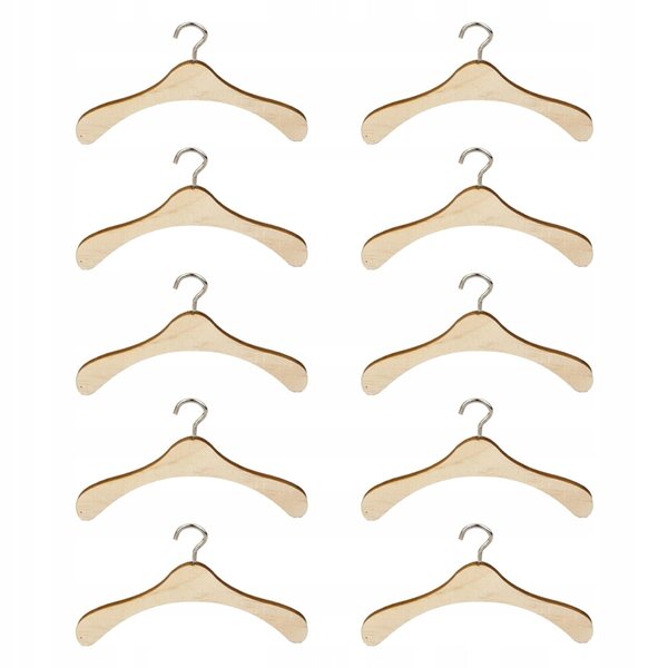 Set 10 Mini Appendiabiti in Acciaio per Abiti di Bambole e Accessori