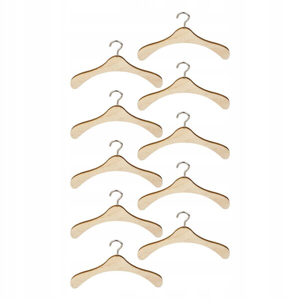 Set 10 Mini Appendiabiti in Acciaio per Abiti di Bambole e Accessori
