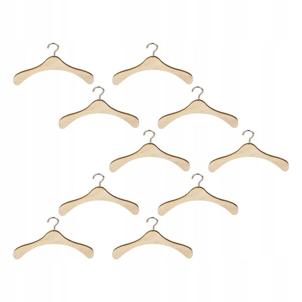 Set 10 Mini Appendiabiti in Acciaio per Abiti di Bambole e Accessori