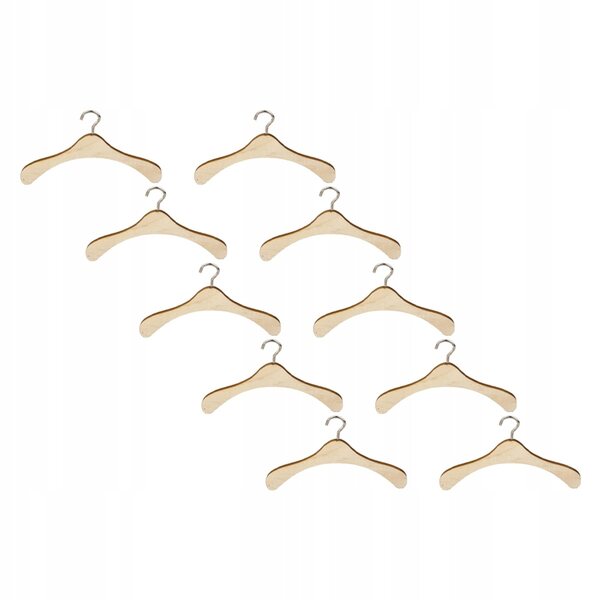 Set 10 Mini Appendiabiti in Acciaio per Abiti di Bambole e Accessori