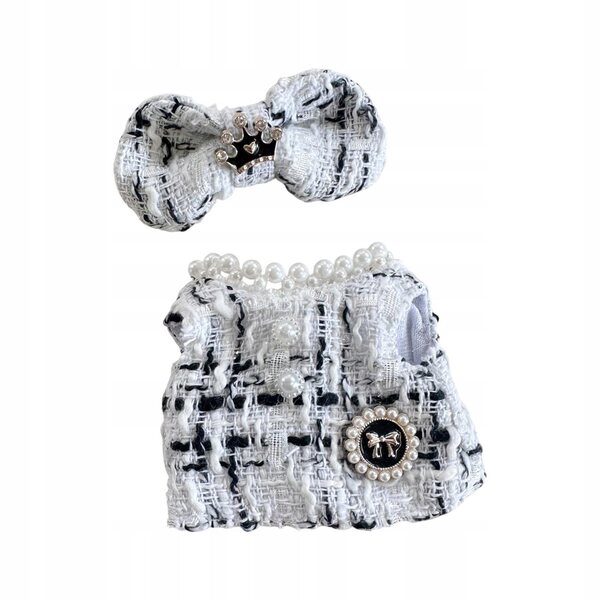 Plüsch-Kleidungsset für 15-cm-Puppen mit weißem Rock und DIY-Zubehör