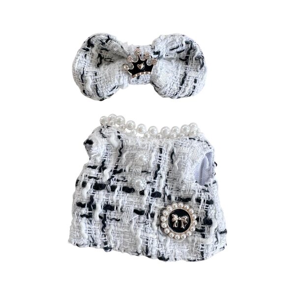 Plüsch-Kleidungsset für 15-cm-Puppen mit weißem Rock und DIY-Zubehör