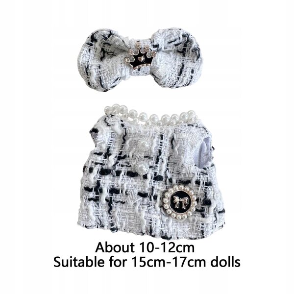 Plüsch-Kleidungsset für 15-cm-Puppen mit weißem Rock und DIY-Zubehör