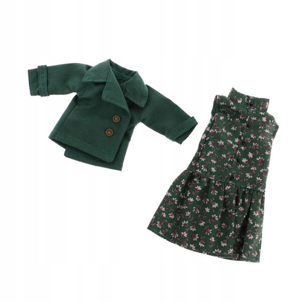 Grünes ärmelloses Blumenkleid für 12-Zoll-Blythe-Puppen