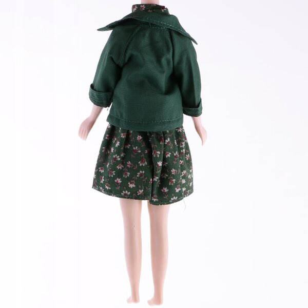 Grünes ärmelloses Blumenkleid für 12-Zoll-Blythe-Puppen