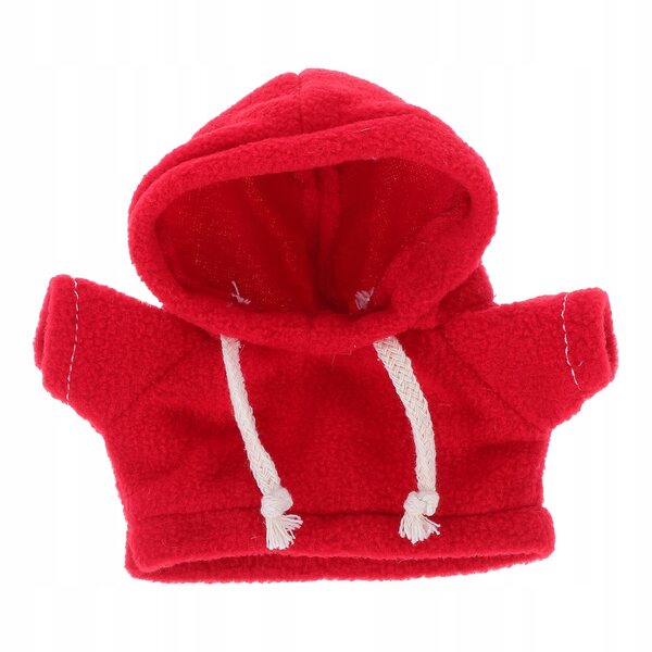 Roter Bluza mit Kapuze für Plüschpuppen und Stofftiere 13x13 cm