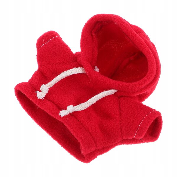 Roter Bluza mit Kapuze für Plüschpuppen und Stofftiere 13x13 cm