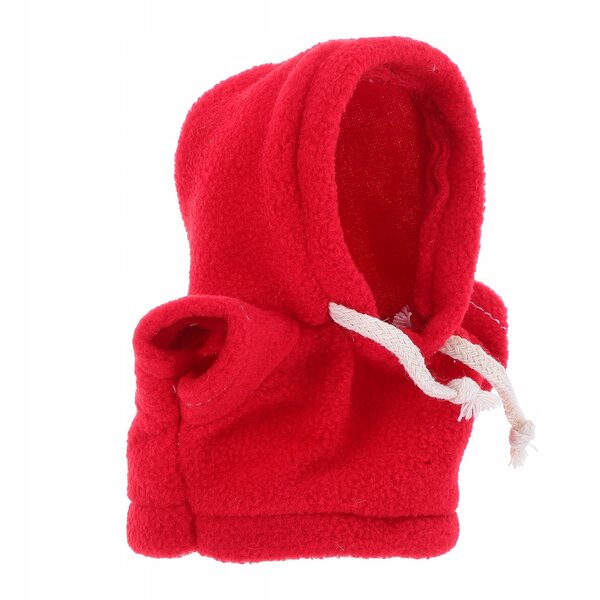 Roter Bluza mit Kapuze für Plüschpuppen und Stofftiere 13x13 cm