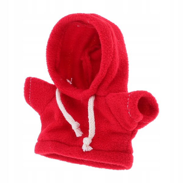 Roter Bluza mit Kapuze für Plüschpuppen und Stofftiere 13x13 cm