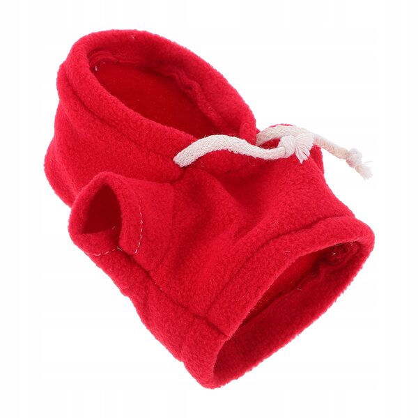 Roter Bluza mit Kapuze für Plüschpuppen und Stofftiere 13x13 cm