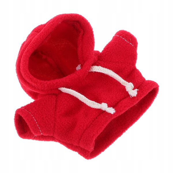 Roter Bluza mit Kapuze für Plüschpuppen und Stofftiere 13x13 cm