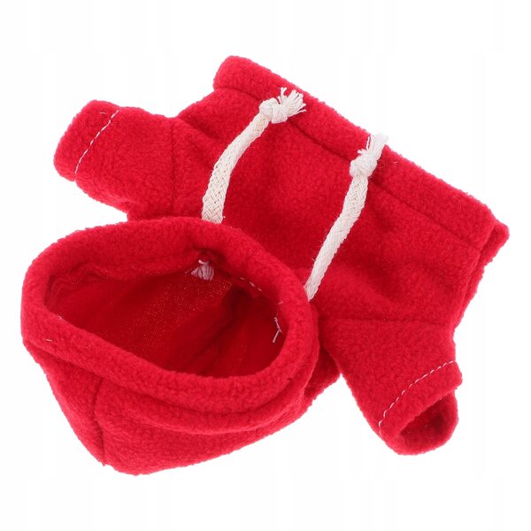 Roter Bluza mit Kapuze für Plüschpuppen und Stofftiere 13x13 cm
