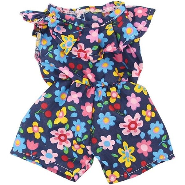 Geblümter Overall für amerikanische Puppe 46 cm – lässiges Kostümzubehör
