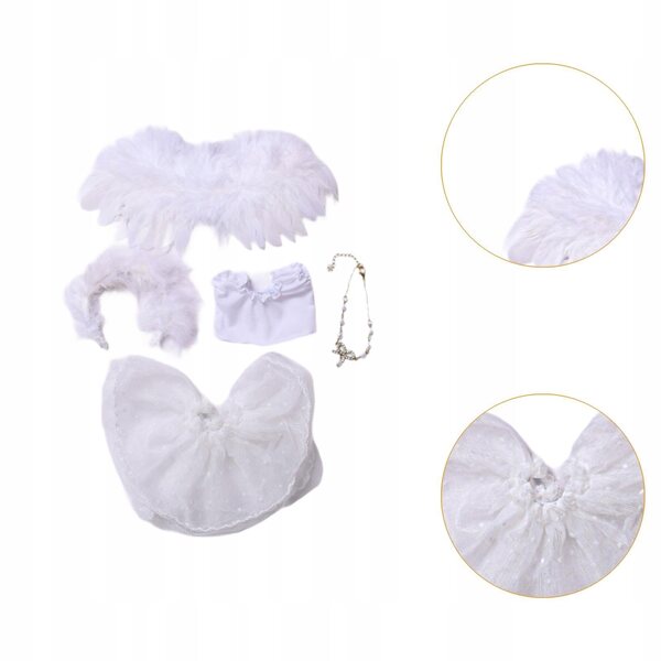 Kostümset mit Spitzen-Engelsflügeln für Puppen 15-17 cm - Modeaccessoires