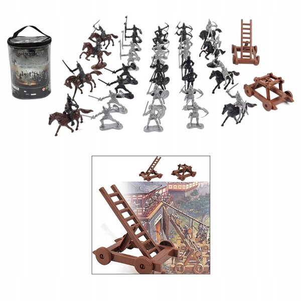 Set 34 Pezzi Soldatini dell'Esercito con Accessori per Bambini da 3 Anni