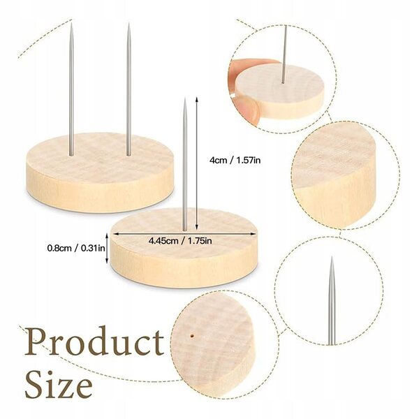 Set 24 Pezzi Stendibiancheria per Bambole in Legno con Aghi Singoli e Doppi