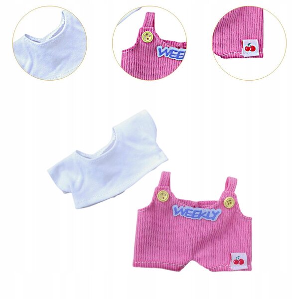 15-cm-Puppenkleidungsset mit hochwertigem rosa T-Shirt und Hose