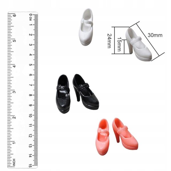 Elegante und hochwertige weiße High-Heel-Schuhe für 1/6 BJD-Puppen