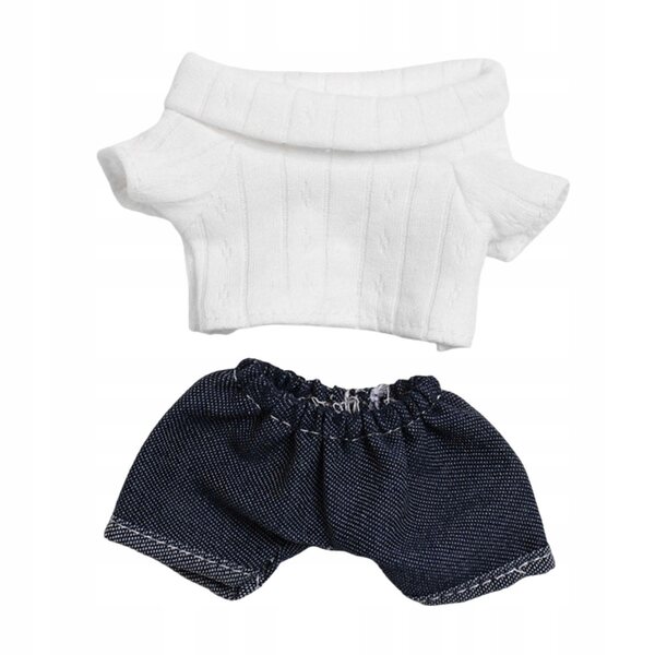 Set Abbigliamento Bianco per Bambole 17 cm – Maglietta e Pantaloni Morbidi