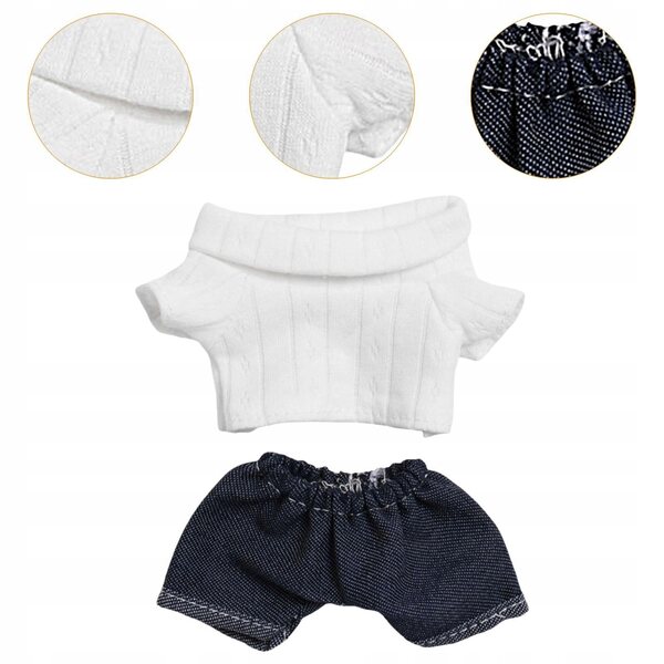 Set Abbigliamento Bianco per Bambole 17 cm – Maglietta e Pantaloni Morbidi
