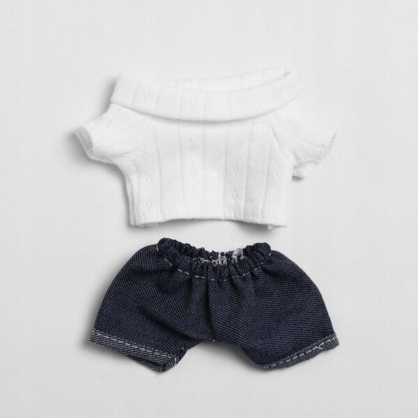 Set Abbigliamento Bianco per Bambole 17 cm – Maglietta e Pantaloni Morbidi