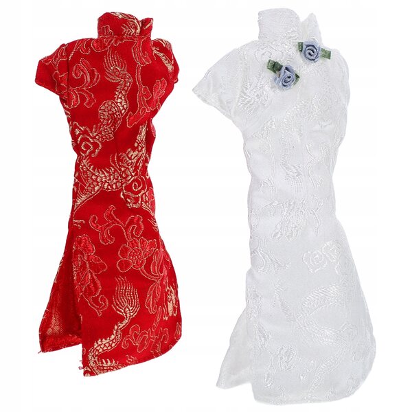 2 szt. Zestaw ubranek dla lalek - sukienka Cheongsam