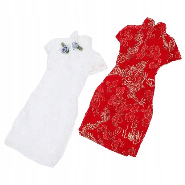 2 szt. Zestaw ubranek dla lalek - sukienka Cheongsam