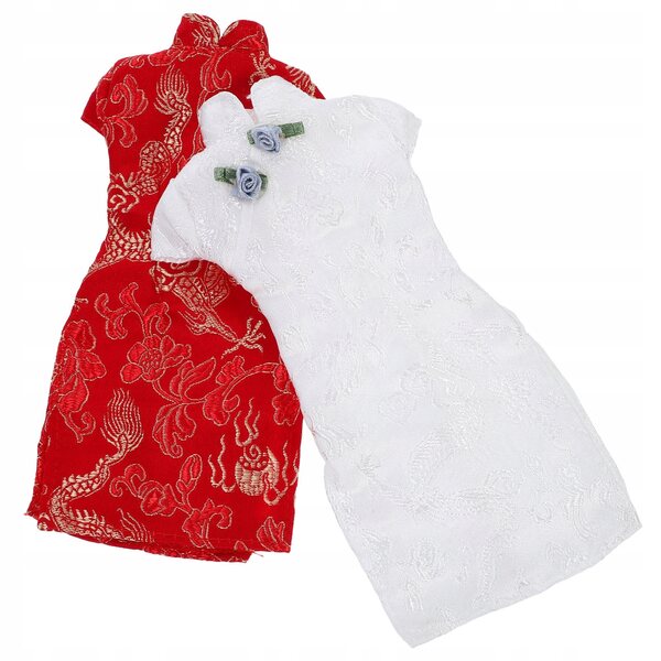 2 szt. Zestaw ubranek dla lalek - sukienka Cheongsam