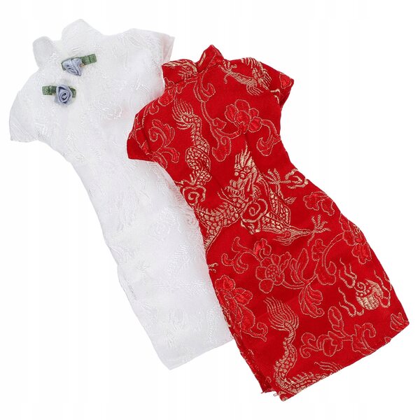 2 szt. Zestaw ubranek dla lalek - sukienka Cheongsam