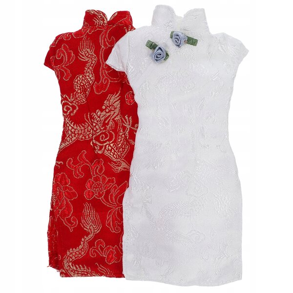 2 szt. Zestaw ubranek dla lalek - sukienka Cheongsam
