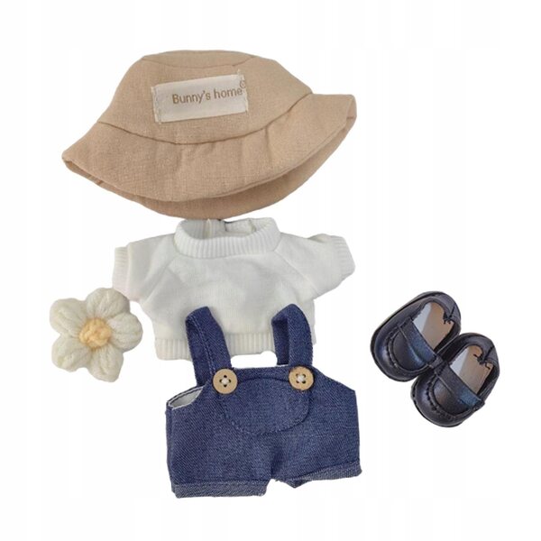 Bekleidungsset für 17-cm-Puppen aus weichem Stoff mit farbenfrohen Accessoires