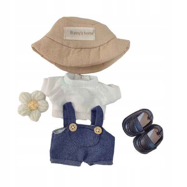 Bekleidungsset für 17-cm-Puppen aus weichem Stoff mit farbenfrohen Accessoires