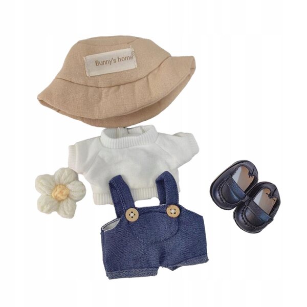 Bekleidungsset für 17-cm-Puppen aus weichem Stoff mit farbenfrohen Accessoires