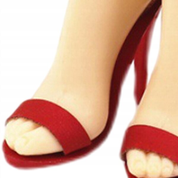 Damensandalen im Maßstab 1:6 für 12-Zoll-Actionfiguren mit roten High Heels